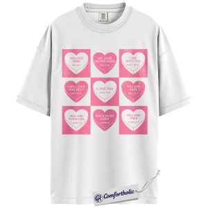 Alternative view of Christian Valentine Shirt, Vintage Scripture Heart Grid Graphic Tee, Bible Verse Love T-Shirt, Valentine’s Day Gift for Christian Women, Comfort Colors Shirt
