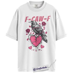 Alternative view of Dark Valentine Shirt, Gothic Crow Heart Graphic Tee, Sarcastic Anti Love T-Shirt, Funny Valentine Gift for Women, Comfort Colors Shirt