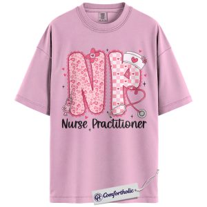 Nurse Practitioner Valentine Shirt, Pink Coquette Medical Graphic Tee, NP Valentine T-Shirt, Gift for NPs & Healthcare Workers, Comfort Colors Shirt