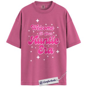 Auntie Era Shirt, Cute New Aunt Graphic Tee, Pregnancy Announcement T-Shirt, Baby Shower Gift for Aunties, Comfort Colors Shirt