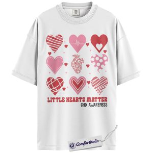 Alternative view of CHD Awareness Shirt, Little Hearts Matter Graphic Tee, Congenital Heart Defect T-Shirt, Heart Warrior Mom Gift, Comfort Colors Shirt