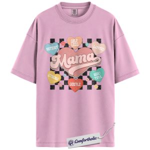 Retro Mama Valentine Shirt, Vintage Candy Heart Graphic Tee, Cute Mom Lover T-Shirt, Mother’s Day & Valentine Gift for Moms, Comfort Colors Shirt