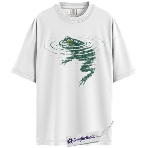 Alternative view of Frog Pond Shirt, Vintage Minimalist Graphic Tee, Animal Lover T-Shirt, Gift for Frog Lovers, Comfort Colors Shirt