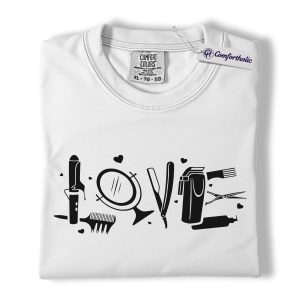 Alternative view of Hair Stylist Love Shirt, Minimal Salon Tools Graphic Tee, Hairstylist Cosmetologist T-Shirt, Gift for Hairdresser & Beauty School Students, Comfort Colors Shirt