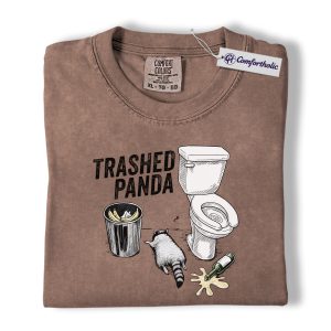 Trashed Panda Shirt, Funny Raccoon Meme Graphic Tee, Hilarious Trash Panda T-Shirt, Gag Gift for Animal Lovers, Comfort Colors Shirt