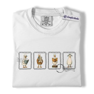 Alternative view of Book Lover Duck Shirt, Cute Reading Ducks Graphic Tee, Bookish Aesthetic T-Shirt, Library Lover Gift for Readers, Comfort Colors Shirt