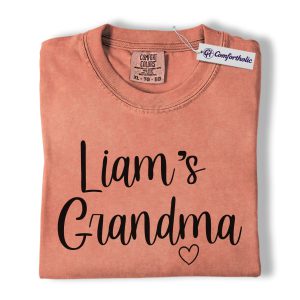 Personalized Grandma Shirt, Custom Grandkid Name Graphic Tee, Minimal Family Name T-Shirt, Mother’s Day Gift for Grandma, Comfort Colors Shirt