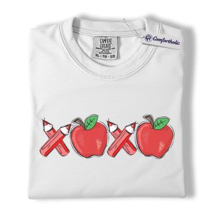 Alternative view of Teacher Valentine Shirt, Cute Apple Pencil Love Graphic Tee, Classroom Valentine T-Shirt, Sweet Teacher Appreciation Gift for Educators, Comfort Colors Shirt