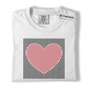 Alternative view of Valentine Heart Shirt, Minimalist Love Graphic Tee, Cute Romantic T-Shirt, Valentine Gift for Her, Comfort Colors Shirt