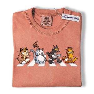Cartoon Cats Shirt, Anime Graphic Tee, Comfort Colors Shirt