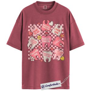 Dental Valentine Shirt, Cute Tooth Pun Graphic Tee, Pink Dentist & Dental Assistant T-Shirt, Sweet Tooth Gift for Hygienists, Comfort Colors Shirt