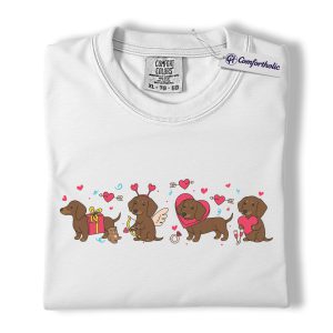 Alternative view of Dachshund Valentine Shirt, Cute Wiener Dog Graphic Tee, Funny Dog Lover T-Shirt, Valentine Gift for Dog Moms, Comfort Colors Shirt