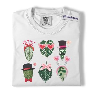 Alternative view of Valentine Plant Lover Shirt, Cute Botanical Heart Leaf Graphic Tee, Houseplant Aesthetic T-Shirt, Gift for Plant Moms & Garden Lovers, Comfort Colors Shirt
