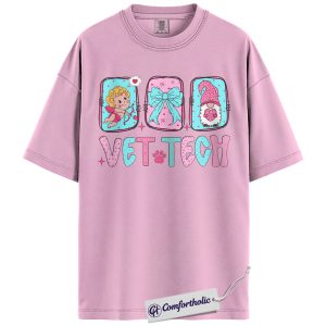 Valentine Vet Tech Shirt, Cute Pastel Veterinary Technician Graphic Tee, Kawaii Animal Clinic T-Shirt, Sweet Gift for Vet Techs & Pet Lovers, Comfort Colors Shirt