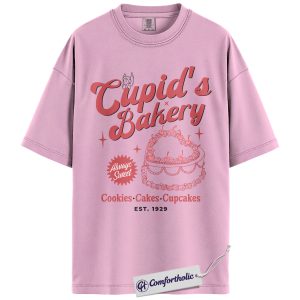 Cupid’s Bakery Shirt, Retro Valentine Bakery Graphic Tee, Cute Dessert Lover T-Shirt, Sweet Valentine Gift, Comfort Colors Shirt
