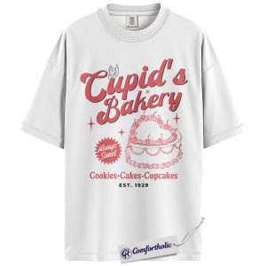 Alternative view of Cupid’s Bakery Shirt, Retro Valentine Bakery Graphic Tee, Cute Dessert Lover T-Shirt, Sweet Valentine Gift, Comfort Colors Shirt