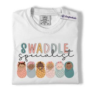 Alternative view of Swaddle Specialist Shirt, Cute NICU Nurse Graphic Tee, Newborn Baby Care T-Shirt, Nurse Appreciation Gift, Comfort Colors Shirt