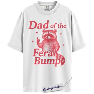Alternative view of Dad of the Feral Bump Shirt, Funny Pregnancy Announcement Graphic Tee, Cute Expecting Dad T-Shirt, Baby Reveal Gift for Dads-to-Be, Comfort Colors Shirt