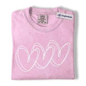 Minimalist Heart Shirt, Line Heart Graphic Tee, Aesthetic Love T-Shirt, Simple Valentine’s Day Gift for Her, Comfort Colors Shirt