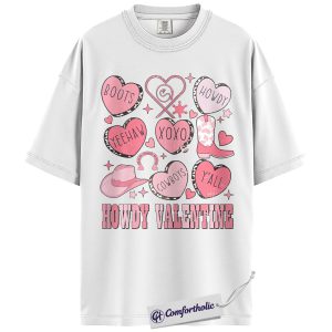 Alternative view of Howdy Valentine Shirt, Western Valentine Graphic Tee, Cowgirl Pink T-Shirt, Southern Style Valentine’s Day Gift for Her, Comfort Colors Shirt