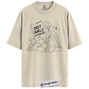 Alternative view of Hot Girls Litigate Shirt, Minimalist Lawyer Aesthetic Graphic Tee, Law Student & Paralegal T-Shirt, Attorney Graduation Present, Comfort Colors Shirt