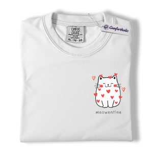 Alternative view of Meowentine Cat Shirt, Cute Valentine Kitty Graphic Tee, Minimal Aesthetic Cat Lover T-Shirt, Sweet Gift for Cat Moms, Comfort Colors Shirt