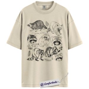 Vintage Raccoon Shirt, Hand Drawn Wildlife Graphic Tee, Cute Forest Animal T-Shirt, Nature Lover Gift for Raccoon Fans, Comfort Colors Shirt