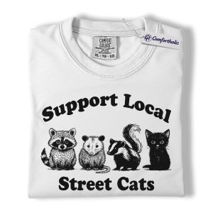 Alternative view of Support Local Street Cats Shirt, Cute Animal Graphic Tee, Funny Wildlife T-Shirt, Gift for Animal Lovers, Comfort Colors Shirt