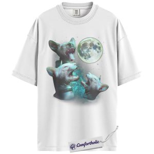 Alternative view of Sphynx Cat Moon Shirt, Gothic Animal Space Graphic Tee, Hairless Cat Celestial T-Shirt, Gift for Sphynx Cat Lovers, Comfort Colors Shirt
