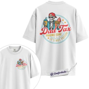 Alternative view of Dad Tax Shirt, Funny Skeleton Food Humor Graphic Tee, Cool Dad Joke T-Shirt, Father's Day Gift for Stealing Dads, Comfort Colors Shirt