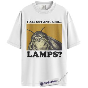 Alternative view of Moth Lamp Meme Shirt, Vintage Funny Insect Graphic Tee, Dark Humor Internet Meme T-Shirt, Gift for Meme Lovers & Night Owls, Comfort Colors Shirt