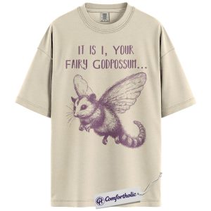 Funny Possum Shirt, Vintage Fairy Godpossum Graphic Tee, Cute Animal Lover T-Shirt, Gift for Wildlife Fans, Comfort Colors Shirt