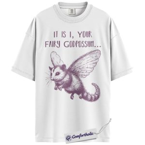 Alternative view of Funny Possum Shirt, Vintage Fairy Godpossum Graphic Tee, Cute Animal Lover T-Shirt, Gift for Wildlife Fans, Comfort Colors Shirt