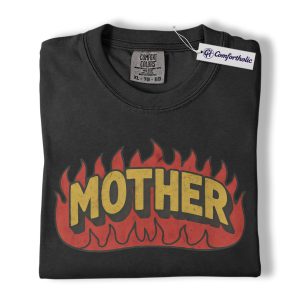 Mother Shirt, Retro Flame Graphic Tee, Cool Mama Streetwear T-Shirt, Mother's Day Gift for Mom, Comfort Colors Shirt