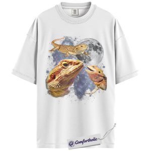 Alternative view of Bearded Dragon Shirt, Vintage Space Reptile Graphic Tee, Lizard Lover Pet T-Shirt, Gift for Reptile Owners & Animal Lovers, Comfort Colors Shirt