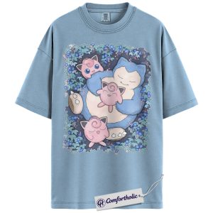 Snorlax vs Jigglypuff Shirt, Pokemon Shirt, Anime Graphic Tee, Comfort Colors Shirt