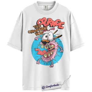 Alternative view of Courage the Cowardly Dog Shirt, Anime Graphic Tee, Comfort Colors Shirt