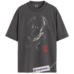 Alternative view of Toothless Shirt, How to Train Your Dragon Shirt, Anime Graphic Tee, Comfort Colors Shirt