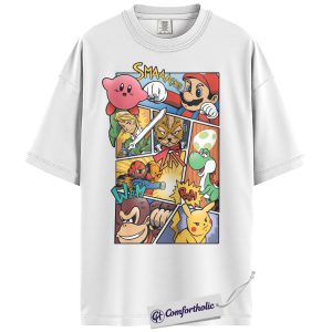Alternative view of Super Smash Bros Shirt, Nintendo Shirt, Game Graphic Tee, Comfort Colors Shirt