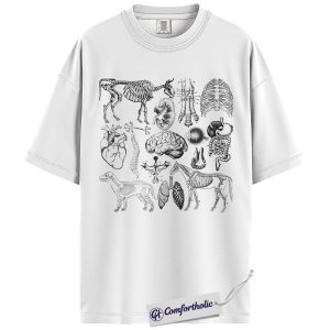 Alternative view of Veterinary Anatomy Shirt, Vintage Medical Skeleton Graphic Tee, Vet Tech & Veterinarian T-Shirt, Funny Gift for Animal Clinic Staff, Comfort Colors Shirt