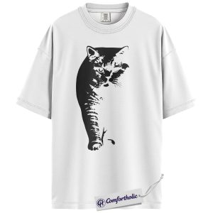 Alternative view of British Shorthair Cat Shirt, Minimalist Cat Silhouette Graphic Tee, British Shorthair Lover T-Shirt, Gift for Cat Moms & Pet Lovers, Comfort Colors Shirt