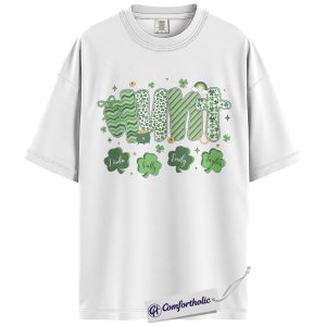 Alternative view of Aunt Shamrock Shirt, Cute St Patrick’s Day Graphic Tee, Personalized Irish Family Name T-Shirt, St Paddy’s Day Gift for Aunts, Comfort Colors Shirt