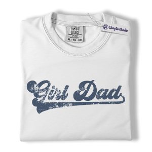 Alternative view of Girl Dad Shirt, Vintage Script Graphic Tee, Proud Dad T-Shirt, Father’s Day Gift for Girl Dads, Comfort Colors Shirt