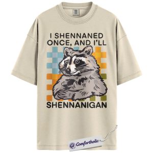 Funny Raccoon Shirt, Retro Shamrock Graphic Tee, Irish Shenanigans T-Shirt, St Patrick’s Day Gift for Animal Lovers, Comfort Colors Shirt
