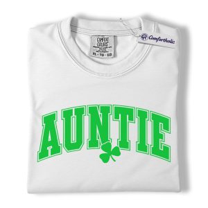 Alternative view of Auntie Shamrock Shirt, St Patrick’s Day Graphic Tee, Irish Aunt Gift T-Shirt, Cute Lucky Clover Gift for Aunt, Comfort Colors Shirt