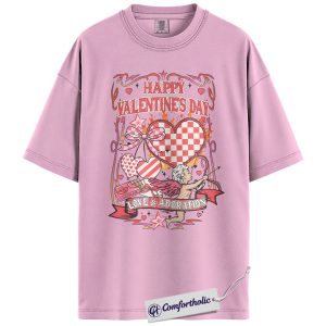 Valentine’s Day Cupid Shirt, Retro Coquette Heart Graphic Tee, Romantic Love & Adoration T-Shirt, Cute Valentine Gift for Her, Comfort Colors Shirt