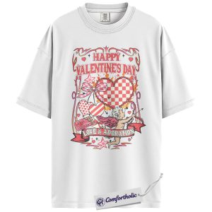 Alternative view of Valentine’s Day Cupid Shirt, Retro Coquette Heart Graphic Tee, Romantic Love & Adoration T-Shirt, Cute Valentine Gift for Her, Comfort Colors Shirt