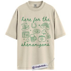 St Patrick’s Day Shenanigans Shirt, Funny Shamrock Irish Graphic Tee, Leprechaun Beer Party T-Shirt, St Paddy’s Day Gift for Friends, Comfort Colors Shirt