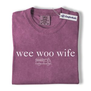 Firefighter Wife Shirt, Minimal Fire Truck Graphic Tee, Funny First Responder Spouse T-Shirt, Gift for Fireman Wife, Comfort Colors Shirt