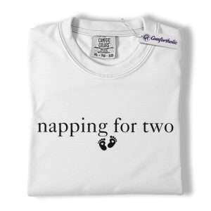Alternative view of Napping for Two Shirt, Minimal Pregnancy Announcement Graphic Tee, Mom To Be T-Shirt, Cute Baby Shower Gift for Expecting Moms, Comfort Colors Shirt